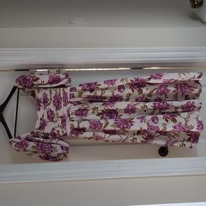 The VIRAL A+ F Poplin Floral Midi Dress